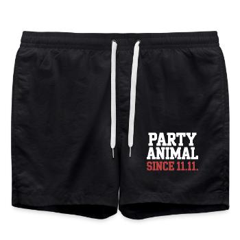 Karneval Party Kölner Animal Since 11.11. Köln - Badeshorts - Schwarz - Vorne - AI Model Male 185 light (185cm)