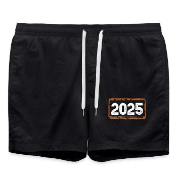 2025 Jahr - Badeshorts - Schwarz - Vorne - AI Model Male 185 light (185cm)