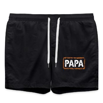 papa - Badeshorts - Schwarz - Vorne - AI Model Male 185 light (185cm)