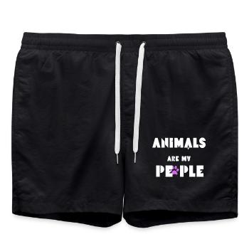 Les animaux sont mon peuple - Short de bain - noir - Devant - AI Model Male 185 light (185cm)