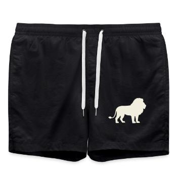 Silhouette de lion dans un ton crème - Short de bain - noir - Devant - AI Model Male 185 light (185cm)