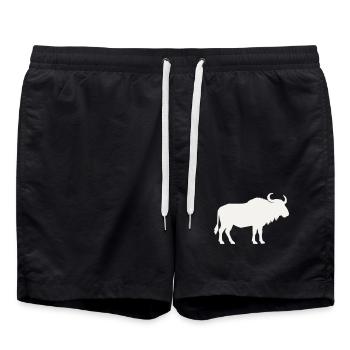 Wilder Bison Silhouette - Badeshorts - Schwarz - Vorne - AI Model Male 185 light (185cm)