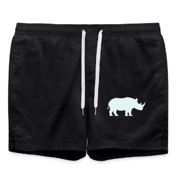 Pastell Rhino Silhouette - Badeshorts - Schwarz - Vorne - AI Model Male 185 light (185cm)