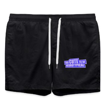 Too Cute To Be Neurotypical Lustig Autismus Logo - Badeshorts - Schwarz - Vorne - AI Model Male 185 light (185cm)
