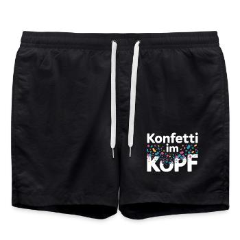 Konfetti Im Kopf Karneval Fasching Alaaf Kostüm - Badeshorts - Schwarz - Vorne - AI Model Male 185 light (185cm)