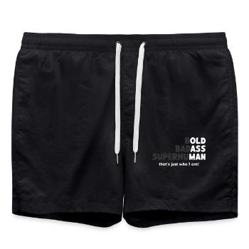 Bold Badass Superhuman - Badeshorts - Schwarz - Vorne - AI Model Male 185 light (185cm)