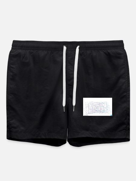 Abstract Paint Swirl Sketch - Swim Trunks - black