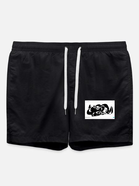 Schwarze Abstraktion Linienflug - Badeshorts - Schwarz