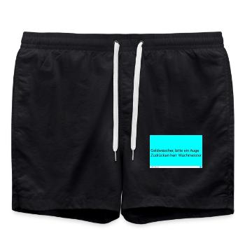 Wächterwitz: Auge Zudrücken - Badeshorts - Schwarz - Vorne - AI Model Male 185 light (185cm)