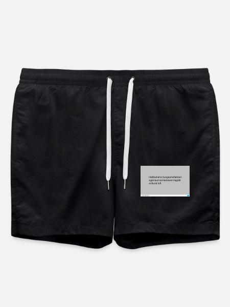 Kryptische Textmuster Grau Neon - Badeshorts - Schwarz