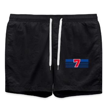 Numéro 7 France  - Short de bain - noir - Devant - AI Model Male 185 light (185cm)