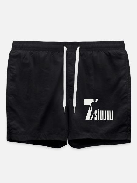 Fußball-Silhouette, Siuuuuu - Badeshorts - Schwarz