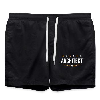Architekt Beruf - Badeshorts - Schwarz - Vorne - AI Model Male 185 light (185cm)
