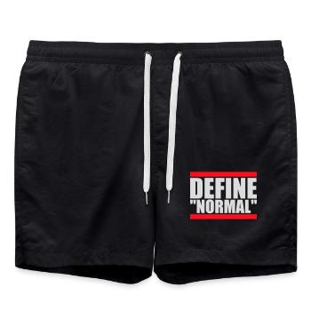 Define Normal Lustig Sarkastisch Definition Grafik - Badeshorts - Schwarz - Vorne - AI Model Male 185 light (185cm)