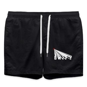 UNIFY People and Earth Japanese Sun Rising - Swim Trunks - black - Front - AI Model Male 185 light (185cm)
