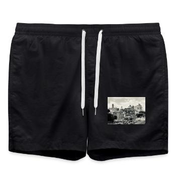 Sepia Rome: Colosseum and Square - Swim Trunks - black - Front - AI Model Male 185 light (185cm)