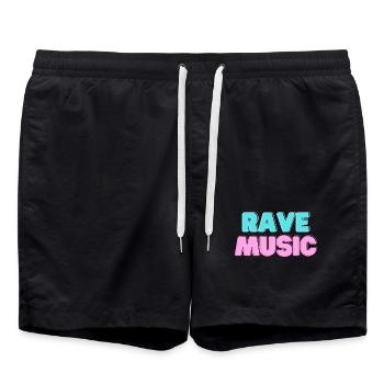 Musique rave Neon 3D - Short de bain - noir - Devant - AI Model Male 185 light (185cm)