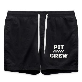 Pit Crew Motorsport Race Pit Stop Racing Team - Swim Trunks - black - Front - AI Model Male 185 light (185cm)
