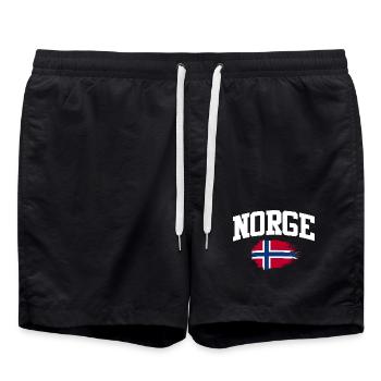 Norway Vacation Norge Fjords Travel Scandinavian - Badeshorts - Schwarz - Vorne - AI Model Male 185 light (185cm)