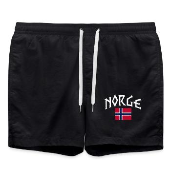 Vacances en Norvège dans les fjords de Norge Voyage en Scandinavie - Short de bain - noir - Devant - AI Model Male 185 light (185cm)