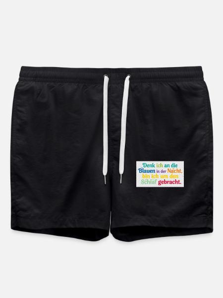 Bunte Nachtgedanken Schlafzitat - Badeshorts - Schwarz
