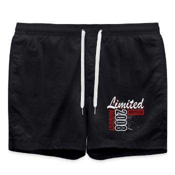 Limited Edition August 2008 Geburtstag Geschenk - Badeshorts - Schwarz - Vorne - AI Model Male 185 light (185cm)