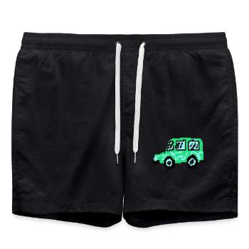 Pixel Car - Swim Trunks - black - Front - AI Model Male 185 light (185cm)