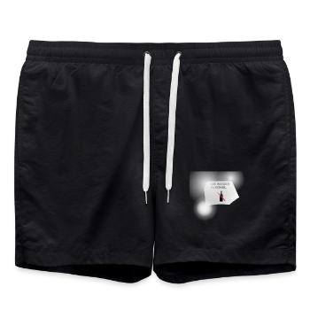 Nie Wieder Alkohol Flaschen-Symbol - Badeshorts - Schwarz - Vorne - AI Model Male 185 light (185cm)