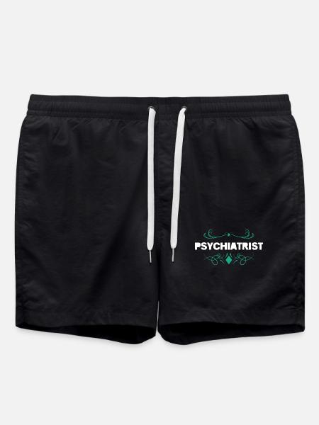 Psychiatrist Flourish Typography - Swim Trunks - black