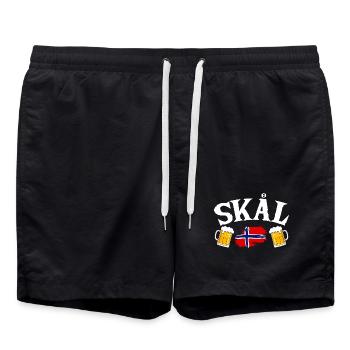 Vacances en Norvège dans les fjords de Norge Voyage en Scandinavie - Short de bain - noir - Devant - AI Model Male 185 light (185cm)