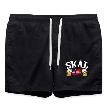 Norway Vacation Norge Fjords Travel Scandinavian - Swim Trunks - black - Front - AI Model Male 185 light (185cm)