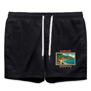 Guadeloupe Deshaies Vintage Travel Brand - Swim Trunks - black - Front - AI Model Male 185 light (185cm)