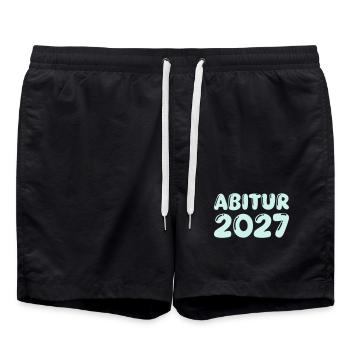 abitur_2027 - Badeshorts - Schwarz - Vorne - AI Model Male 185 light (185cm)