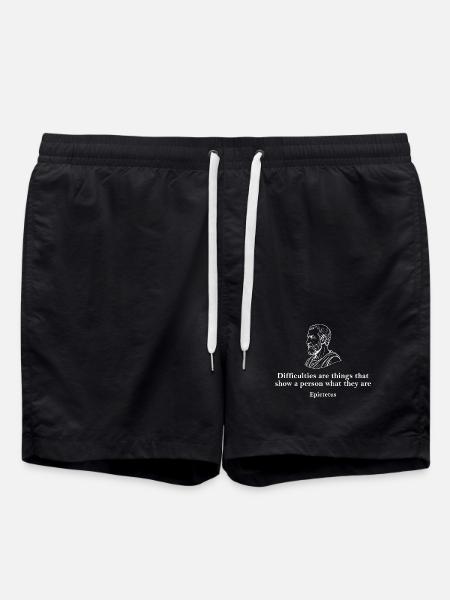 Epictetus Stoic Quote - Swim Trunks - black