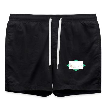 The Journey of Shapes - Swim Trunks - black - Front - AI Model Male 185 light (185cm)