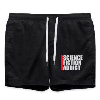 Citation d’amateur de science-fiction accro à la science-fiction - Short de bain - noir - Devant - AI Model Male 185 light (185cm)