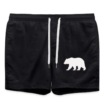 Bear Silhouette - Swim Trunks - black - Front - AI Model Male 185 light (185cm)