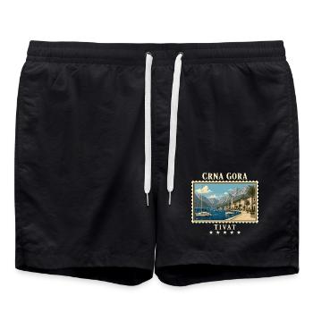 Montenegro Tivat Vintage Reisemarke - Badeshorts - Schwarz - Vorne - AI Model Male 185 light (185cm)