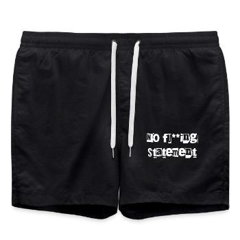 No F***ing Statement Distressed Typo - Badeshorts - Schwarz - Vorne - AI Model Male 185 light (185cm)