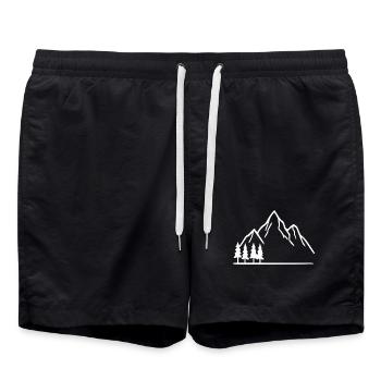 Cadeau d’alpinisme en randonnée en montagne - Short de bain - noir - Devant - AI Model Male 185 light (185cm)