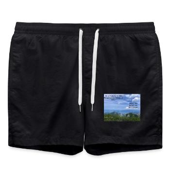 Bergblick Psalm Vertrauen - Badeshorts - Schwarz - Vorne - AI Model Male 185 light (185cm)
