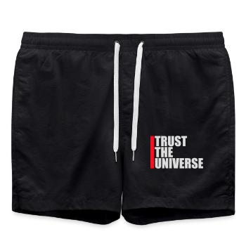 Trust The Universe Spiritual Universe Quote Logo - Swim Trunks - black - Front - AI Model Male 185 light (185cm)