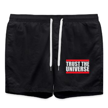 Trust The Universe Spiritual Universe Quote Logo - Swim Trunks - black - Front - AI Model Male 185 light (185cm)