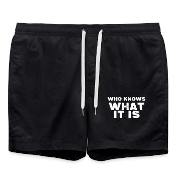 WER WEISS, WAS ES IST - Badeshorts - Schwarz - Vorne - AI Model Male 185 light (185cm)