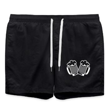 Tapping beer glasses - Swim Trunks - black - Front - AI Model Male 185 light (185cm)