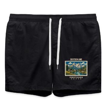 Deutschland Berchtesgaden Vintage Reisemarke - Badeshorts - Schwarz - Vorne - AI Model Male 185 light (185cm)