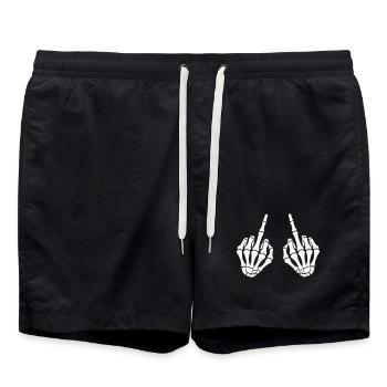 Skull hand_mittelfinger_2 - Swim Trunks - black - Front - AI Model Male 185 light (185cm)
