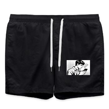 Homme amoureux - Short de bain - noir - Devant - AI Model Male 185 light (185cm)