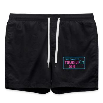 Welcome to Tsukiji - Short de bain - noir - Devant - AI Model Male 185 light (185cm)