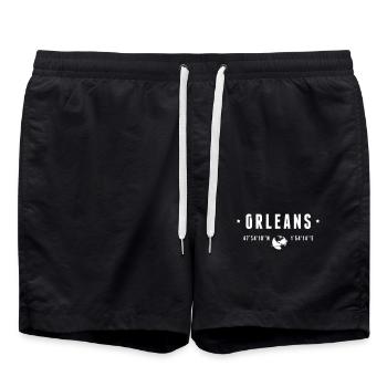 Orleans France Coordonnées Gps Vintage Blanc - Short de bain - noir - Devant - AI Model Male 185 light (185cm)
